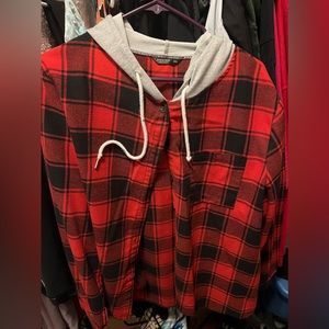 Comfy flannel with hood